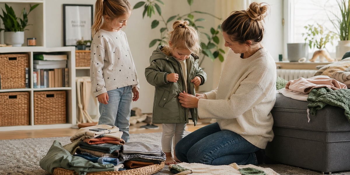 Vaihda pieneksi jääneet vaatteet lapselta toiselle